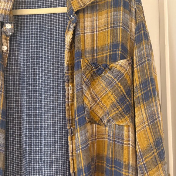 CP Shades Cora Double Cotton Gauze Plaid Shirt Dress L - Picture 6 of 7